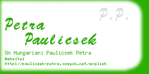 petra paulicsek business card